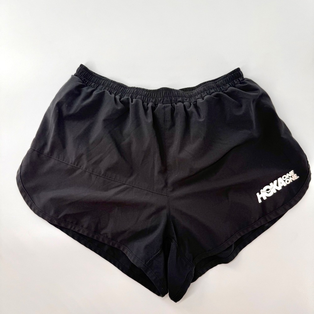 Rabbit Hoka One Running Shorts Lined Women Medium Black Zipper Pocket